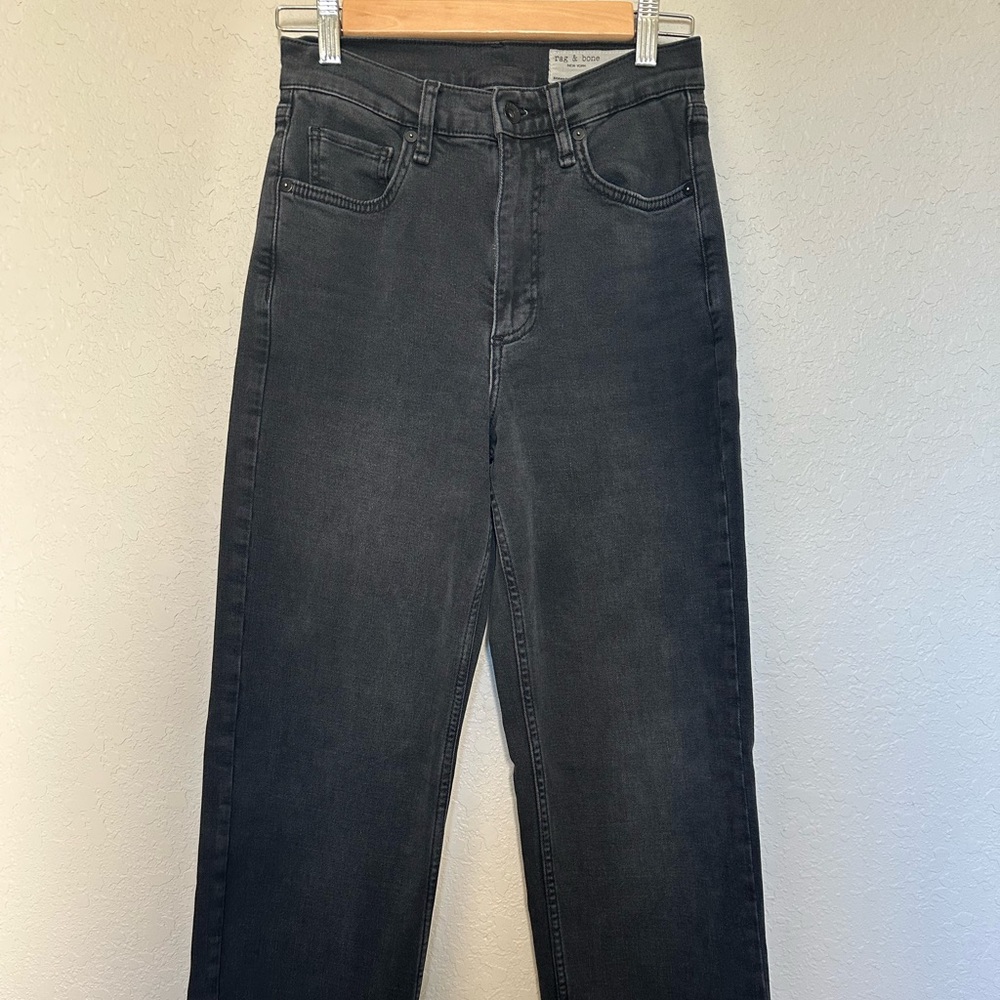 Rag & Bone Shannon Ultra Stretch High Rise Straight Jeans - Washed Black 24